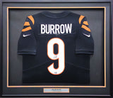 Bengals Joe Burrow Autographed Framed Black Nike Jersey Fanatics Holo LG20406835