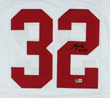 TreVeyon Henderson Signed Framed Ohio White Jersey