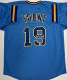 Brewers ROBIN YOUNT Signed Custom Powder Blue Jersey AUTO w/ "HOF '99" - BAS
