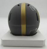 Rocky Bleier HOF Signed/Inscr Slate Mini Helmet Steelers Beckett Witness 191556