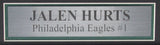 Jalen Hurts Autographed Football Jersey Philadelphia Eagles Framed JSA 177447