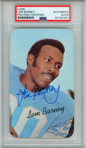 Lem Barney Autographed 1970 Topps Super #12 Trading Card PSA Slab 43819