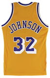 Lakers Magic Johnson "HOF 02" Signed Yellow MacGregor Sand-Knit Jersey BAS Wit 3
