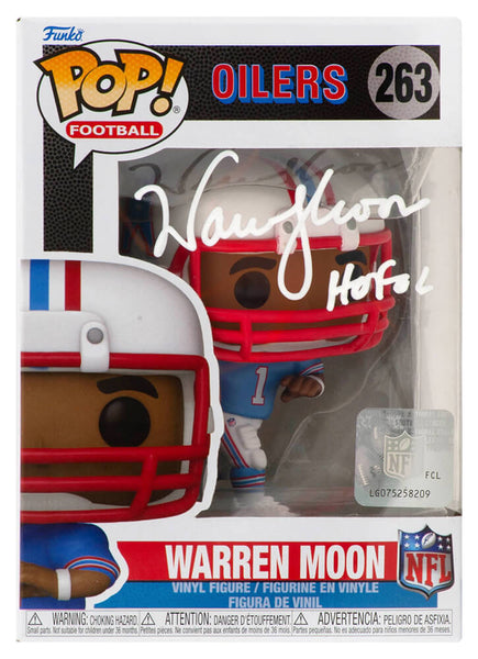 Warren Moon Signed Houston Oilers Warren Moon Funko Pop Doll #263 w/HOF (SS COA)