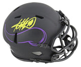 Vikings Adrian Peterson Signed Eclipse Speed Mini Helmet W/ Case BAS Witnessed