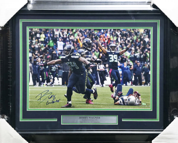 Bobby Wagner Autographed Framed 12x18 Photo Seahawks "Go Hawks!" MCS Holo #64045