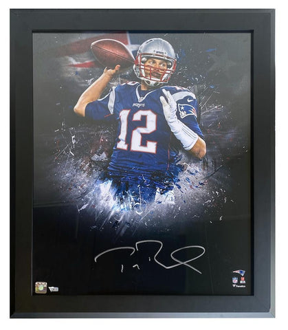 TOM BRADY Autographed Patriots 20" x 24" "In Focus" Framed Photograph FANATICS