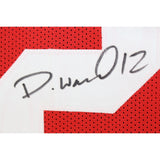 Denzel Ward Autographed/Signed College Style Size XL Red Jersey JSA 53094