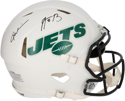 Aaron Rodgers & Garrett Wilson Jets Signed Riddell Flat White Authentic Helmet
