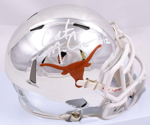 Colt McCoy Autographed Texas Longhorns Chrome Speed Mini Helmet-Beckett W Holo