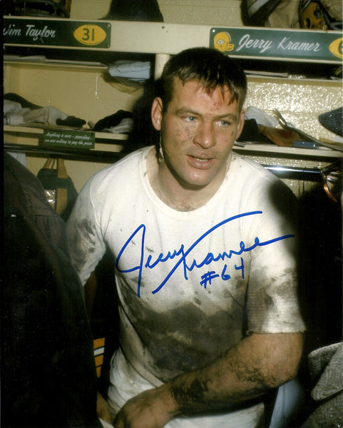Packers JERRY KRAMER Signed 8x10 Photo #1 AUTO - 5 x NFL Champ - GBP HOF