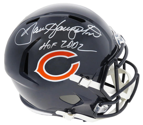 Dan Hampton Signed Chicago Bears Riddell F/S Speed Replica Helmet w/HOF 2002 -SS