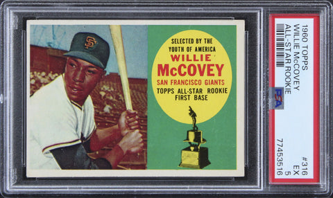 Giants Willie McCovey 1960 Topps #316 Card Graded EX-5 PSA Slabbed