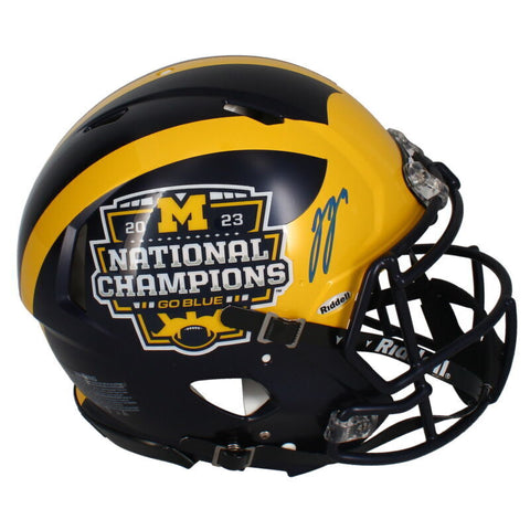 J.J. McCarthy Autographed Wolverines Nat't Champs Authentic Speed Helmet Beckett