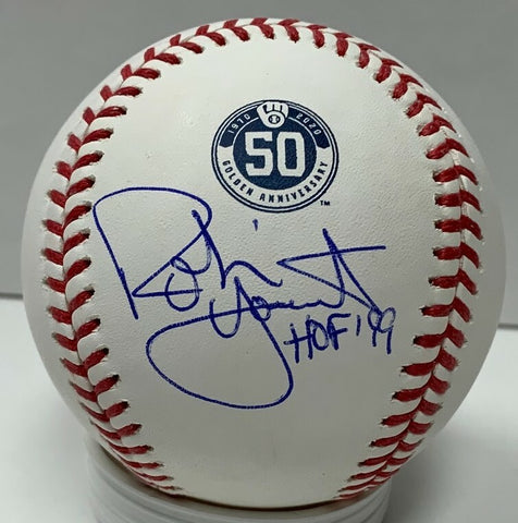 Brewers ROBIN YOUNT Signed MLB 50th Anninversary Logo Baseball AUTO w/ HOF JSA