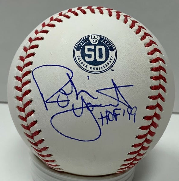 Brewers ROBIN YOUNT Signed MLB 50th Anninversary Logo Baseball AUTO w/ HOF JSA