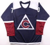 Sam Malinski Signed Colorado Avalanche / Rockies Throwback Jersey / Beckett
