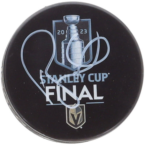 Bruce Cassidy Signed 2023 Stanley Cup Champion Vegas Knights Logo Puck (JSA COA)