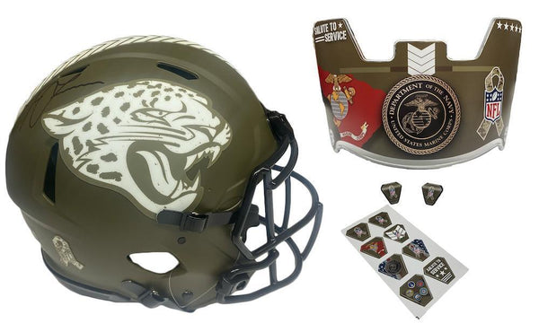 TREVOR LAWRENCE Autographed Salute To Service Marines Authentic Helmet FANATICS