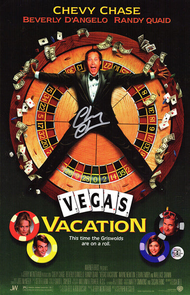 Chevy Chase Signed Vegas Vacation 11x17 Movie Poster - (SCHWARTZ COA)