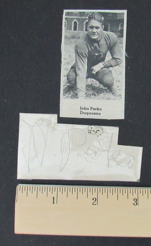John Perko Duquesne/Pittsburgh Steelers d.1973 Signed Cut PSA/DNA 150190