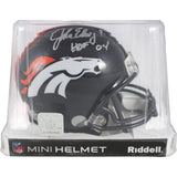 John Elway Signed Denver Broncos VSR4 TB 97-23 Mini Helmet HOF Beckett 50192