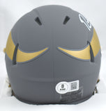 Randy Moss Autographed Minnesota Vikings Slate Speed Mini Helmet- Beckett W