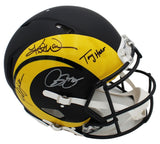 Warner, Holt, Faulk, Smith Signed Los Angeles Rams Speed Rivalries NFL Helmet
