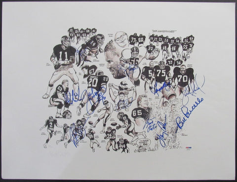 1986 NY Giants Signed by 11 Litho 19x25 Parcells Taylor Carson+++ PSA/DNA 209354