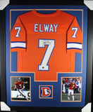 JOHN ELWAY (Broncos orange TOWER) Signed Autograph Framed Jersey Beckett