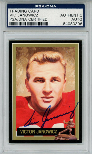 Vic Janowicz Autographed 1991 Downtown Athletic Club #16 Card PSA Slab 43790