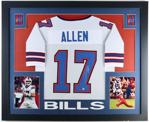 Josh Allen Signed & Framed Buffalo Bills Jersey (Beckett) 2xPro Bowl Quarterback