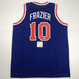Autographed/Signed WALT FRAZIER New York Blue Basketball Jersey PSA/DNA COA Auto