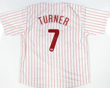 Trea Turner Autographed White Pro Style Jersey - Beckett W Hologram *Silver