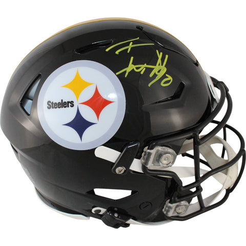 TJ Watt Autographed Pittsburgh Steelers SpeedFlex Helmet Beckett Witness 50944