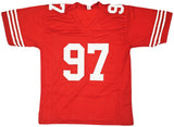 49ERS BRYANT YOUNG AUTOGRAPHED SIGNED RED JERSEY "HOF 22" BECKETT WITNESS 218751
