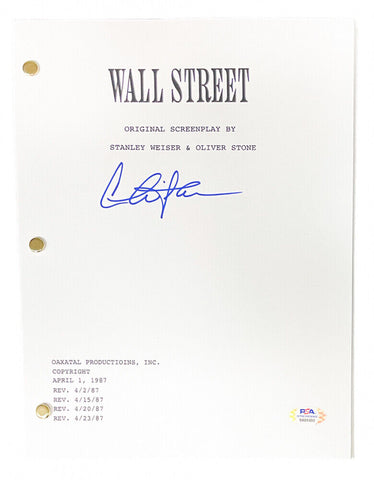 Charlie Sheen (Bud Fox) Signed "Wall Street" Movie Script (PSA) 1987 Hit Movie