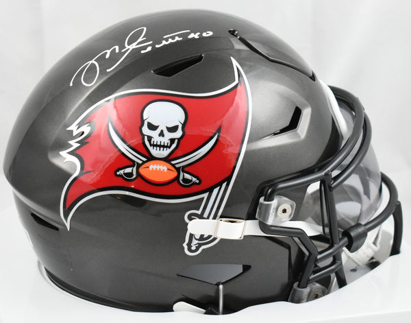 Mike Alstott Autographed Buccaneers Mid-Size SpeedFlex Helmet - Beckett W Holo