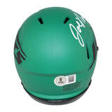 Joe Namath Autographed New York Jets Rave Mini Helmet Beckett Witness 48626