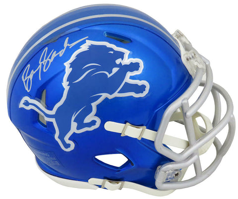 Barry Sanders Signed Detroit Lions FLASH Riddell Speed Mini Helmet -SCHWARTZ COA