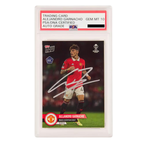 Alejandro Garnacho Signed 2022-23 Topps Now Pro Debut Rookie Card - PSA 10