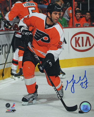 Max Talbot Signed Philadelphia Flyers With Puck Action 8x10 Photo - (SS COA)