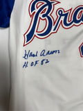 HANK AARON Signed Official 1974 Mitchell & Ness Jersey w/ "HOF 82" AUTO - JSA