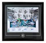 Vick McNabb Jaworski Cunningham Signed 16x20 Eagles QB Legends Collage Photo BAS
