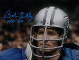 Bob Lilly Signed Dallas Cowboys 8x10 Wearing Jacket Photo With HOF- JSA W Auth