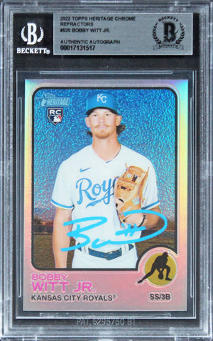 Royals Bobby Witt Jr. Authentic Signed 2022 Topps Heritage Chrome Refractors