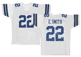 Emmitt Smith of the Cowboys Autographed Custom White #22 Jersey Beckett
