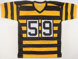 Jack Ham Signed Pittsburgh Steelers Bumble Bee Jersey Inscrd "HOF 88" (Beckett)