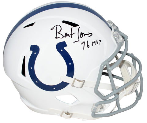 BERT JONES AUTOGRAPHED BALTIMORE COLTS FULL SIZE SPEED HELMET W/ 76 MVP