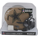 Jimmy Johnson Autographed Dallas Cowboys 23 Salute Mini Helmet Beckett 48641